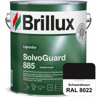 SolvoGuard 885 (RAL 8022 Schwarzbraun) deckende oder lasierende seidenmatte Alkydharz-Holzfarbe für 