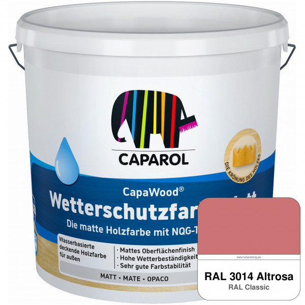 CapaWood® Wetterschutzfarbe Matt (RAL 3014 Altrosa) - ersetzt Capadur Wetterschutzfarbe Matt