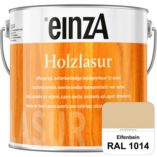 einzA Holzlasur (RAL 1014 Elfenbein) Offenporige Imprägnierlasur für Außen-Holzbauteile