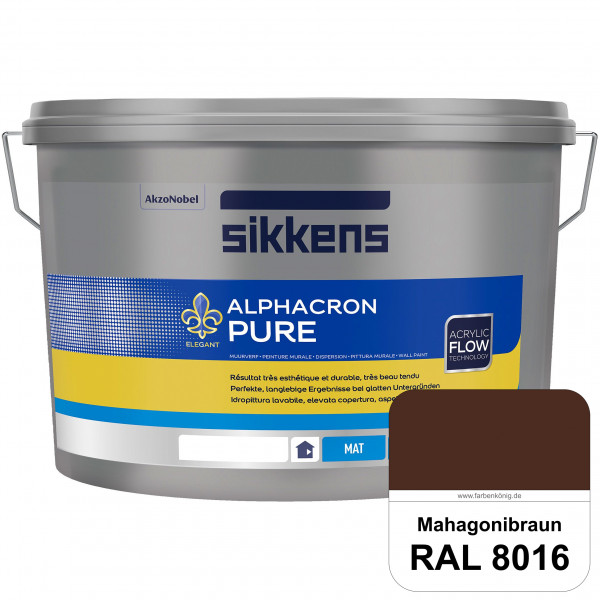 Alphacron Pure (RAL 8016 Mahagonibraun) Edelmatte & hochertige Premium Wandfarbe für glatte Untergrü