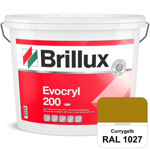 Evocryl 200 (RAL 1027 Currygelb) Verschmutzungsunempfindliche 100% Reinacrylat Fassadenfarbe