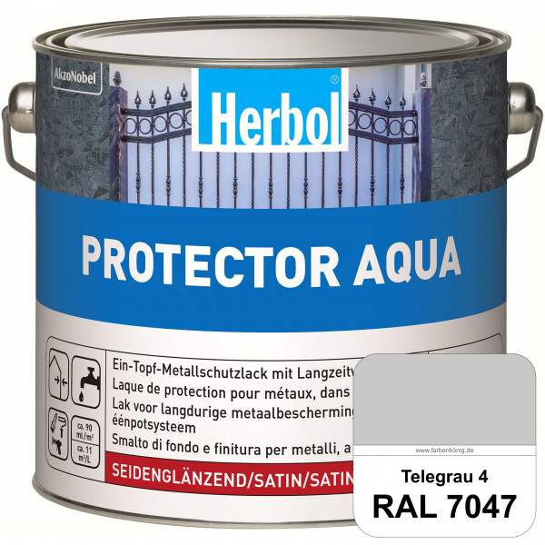 Protector Aqua (RAL 7047 Telegrau 4) Lack für Eisen, Stahl und NE-Metalle (Innen&Außen)