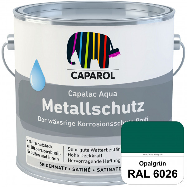 Capalac Aqua Metallschutz (RAL 6026 Opalgrün) wasserbasierter Korrosionsschutz für Stahl & verzinkte