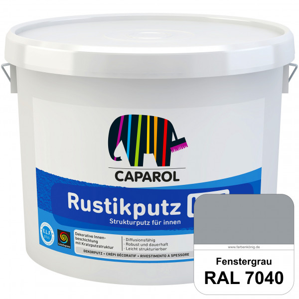Rustikputz K 15 (RAL 7040 Fenstergrau) Dekorputze für dekorative Innenbeschichtungen.