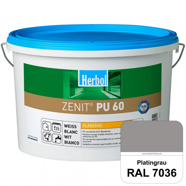 Zenit PU 60 (RAL 7036 Platingrau) glänzende und strapazierfähige PU-Wandfarbe