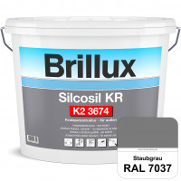 Silcosil KR K2 3674 (RAL 7037 Staubgrau) siliconverstärkter Dekorputz, Kratzputzstruktur, wetterbest
