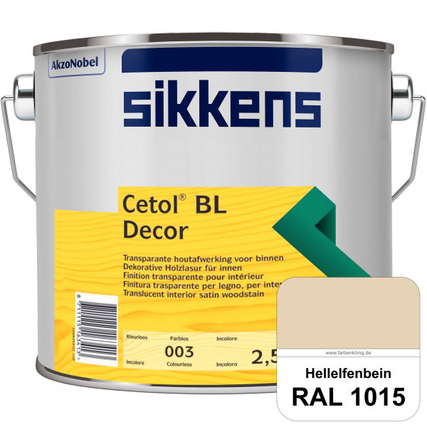 Cetol BL Decor (RAL 1015 Hellelfenbein) wasserbasierte & seidenglänzende Dünnschichtlasur für innen