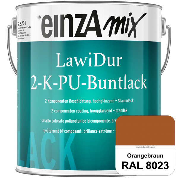 einzA LawiDur 2-K-PU-Buntlack - Hochglanz (RAL 8023 Orangebraun)