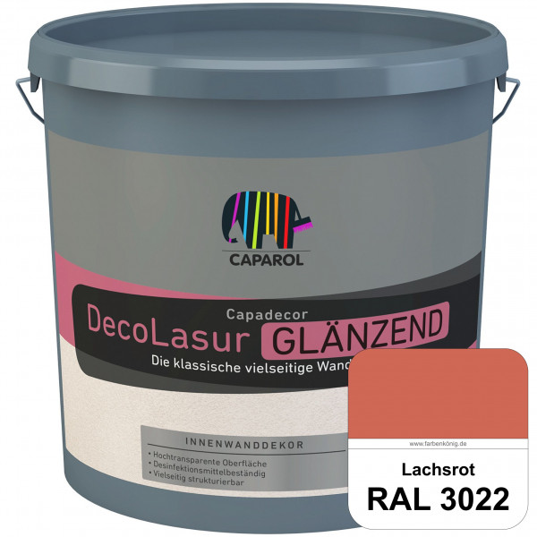 Capadecor DecoLasur Glänzend (RAL 3022 Lachsrot) Glänzende Lasurfarbe auf Dispersionsbasis (innen)