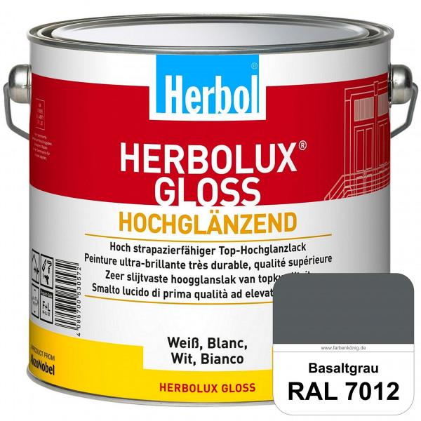 Herbolux Gloss (RAL 7012 Basaltgrau) strapazierfähiger Top-Hochglanzlack (lösemittelhaltig) für inne