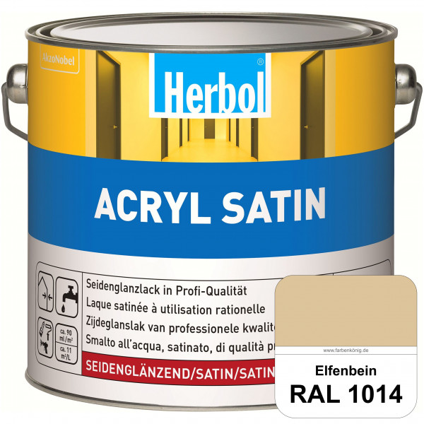 Acryl Satin (RAL 1014 Elfenbein) wasserverdünnbarer seidenglänzender Lack (Innen & Außen)