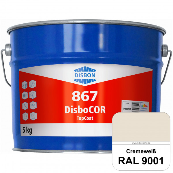 DisboCOR 867 TopCoat (RAL 9001 Cremeweiß) Anwendungsfreundliche Korrosionsschutz-Deckbeschichtung mi
