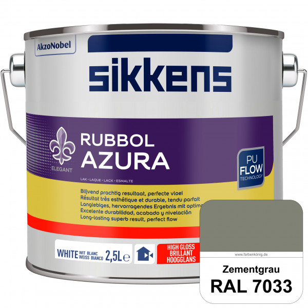 Rubbol Azura (RAL 7033 Zementgrau) hochglänzender Lack (löselmittelhaltig) innen & außen
