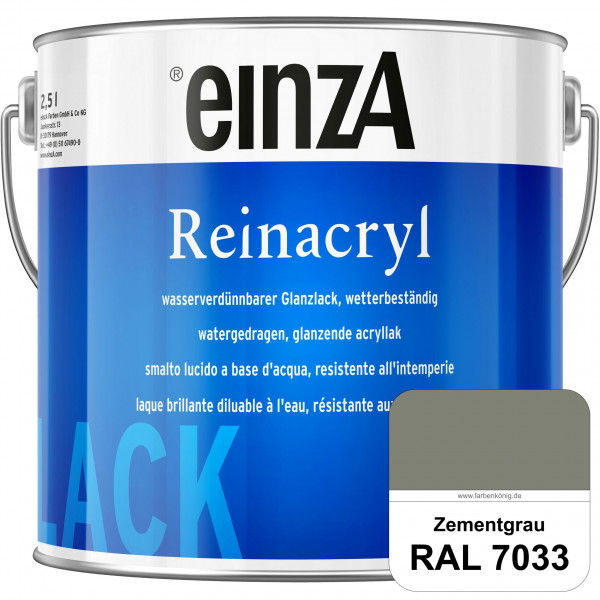 einzA Reinacryl (RAL 7033 Zementgrau) wetterbeständige glänzende Acryl-PU-Lackfarbe