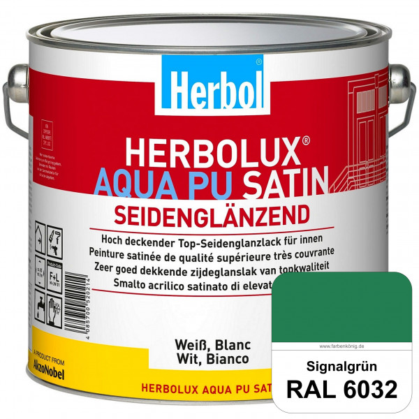 Herbolux Aqua PU Satin (RAL 6032 Signalgrün) Wasserverdünnbarer Top-PU-Seidenglanzlack (Innen)