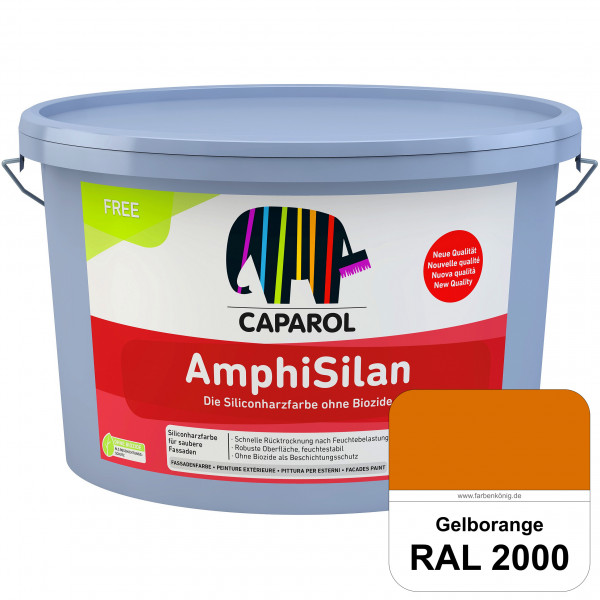 AmphiSilan FREE (RAL 2000 Gelborange) Mineralmatte Fassadenfarbe in spezieller Siliconharz-Bindemitt