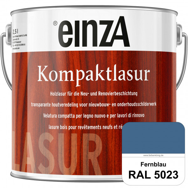 einzA Kompaktlasur (RAL 5023 Fernblau) Lasuranstrich für den Neu- und Renovieranstrich