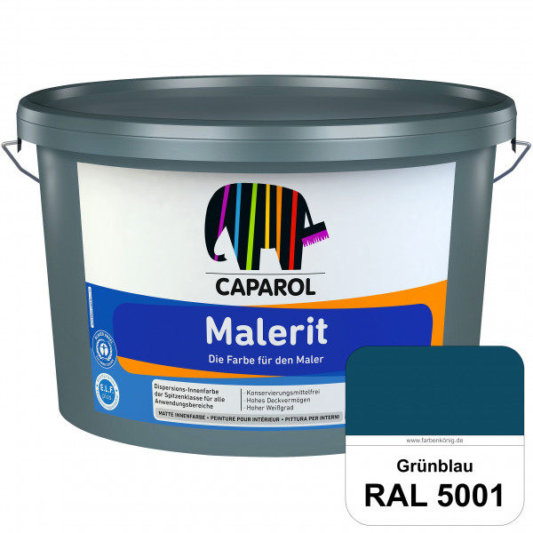 Malerit E.L.F. (RAL 5001 Grünblau) matte Innenfarbe für Neu- & Renovierungsanstriche