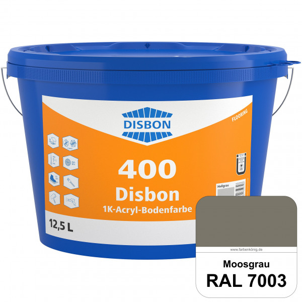 Disbon 400 1K-Acryl-Bodenfarbe (RAL 7003 Moosgrau) Dispersionsbeschichtung für mineralische Bodenflä