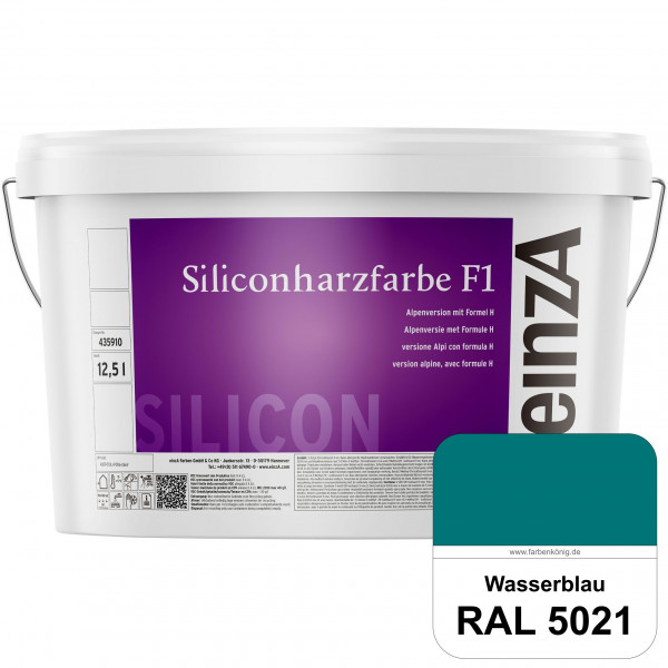 einzA Siliconharzfarbe F1 (RAL 5021 Wasserblau) Universal Siliconharz-Fassadenfarbe, kalkmatt, wette