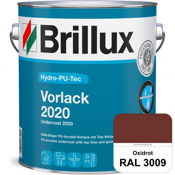 Hydro-PU-Tec Vorlack 2020 (RAL 3009 Oxidrot) hochwertiger Vorlack für grundierte bzw. gespachtelten