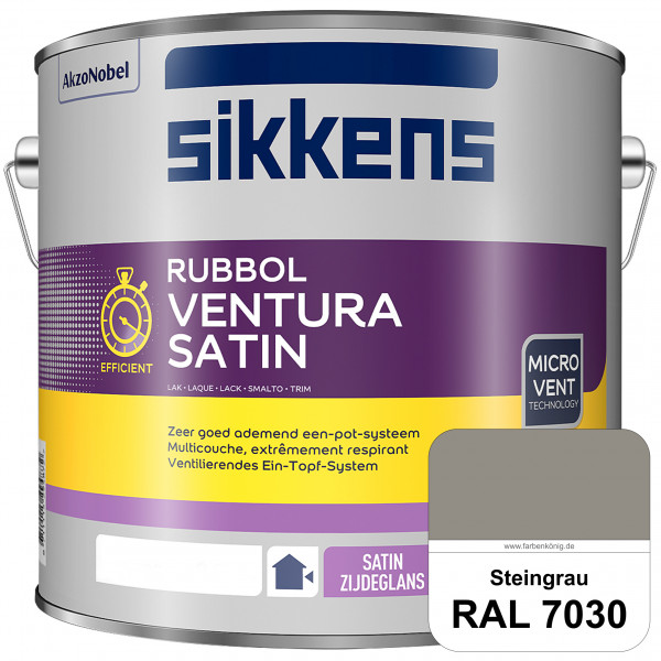 Rubbol Ventura Satin (RAL 7030 Steingrau) Seidenglanzlack (lösemittelhaltig) Fenster & Türen außen