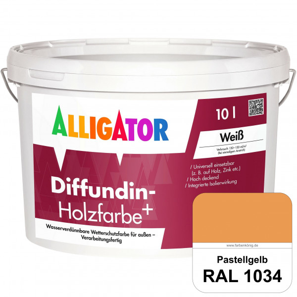 Diffundin-Holzfarbe+ (RAL 1034 Pastellgelb)