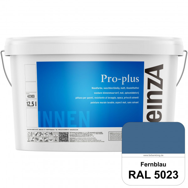 einzA Pro-plus (RAL 5023 Fernblau) Lösemittelfreie waschbeständige Kunststoff-Dispersionsfarbe