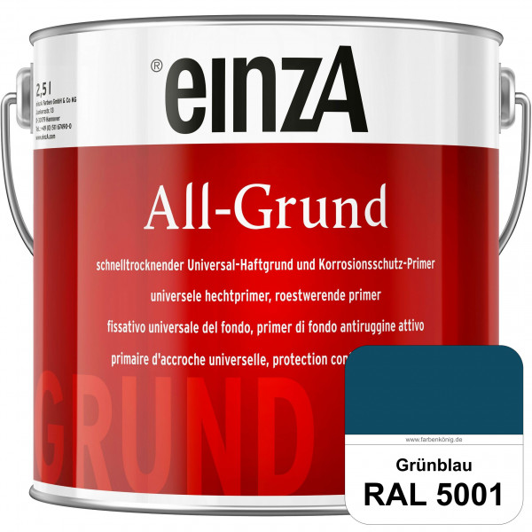 einzA All-Grund (RAL 5001 Grünblau) Schnelltrocknender Haftgrund & Korrosionsschutz-Primer