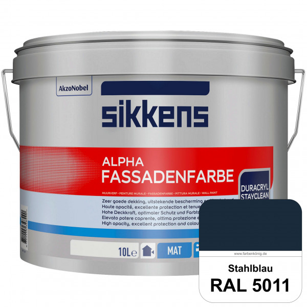 Alpha Fassadenfarbe (RAL 5011 Stahlblau)