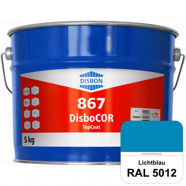 DisboCOR 867 TopCoat (RAL 5012 Lichtblau) Anwendungsfreundliche Korrosionsschutz-Deckbeschichtung mi