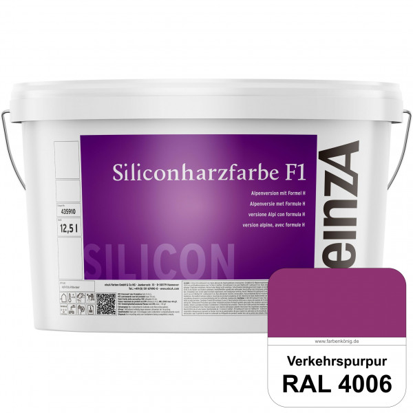 einzA Siliconharzfarbe F1 (RAL 4006 Verkehrspurpur) Universal Siliconharz-Fassadenfarbe, kalkmatt, w