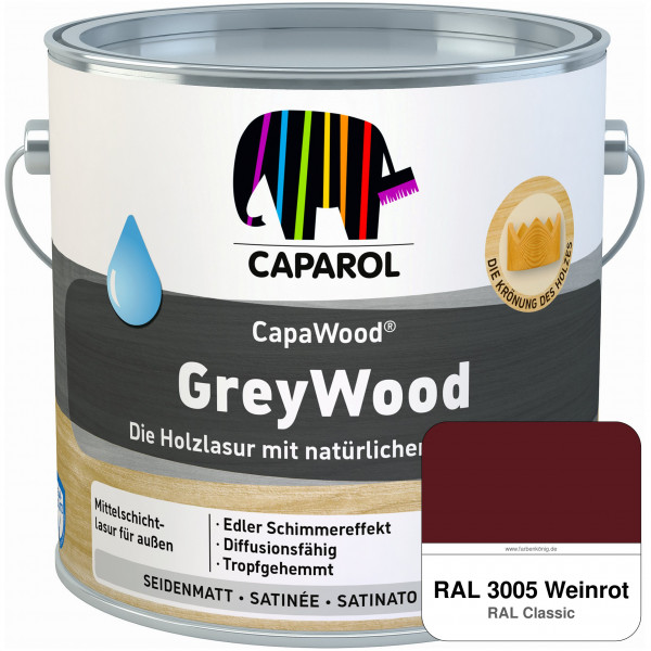 CapaWood® GreyWood (RAL 3005 Weinrot) - ersetzt Capadur GreyWood