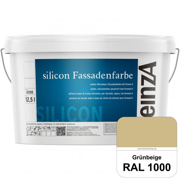einzA silicon Fassadenfarbe (RAL 1000 Grünbeige) Hochwertige Siliconharz-Fassadenfarbe