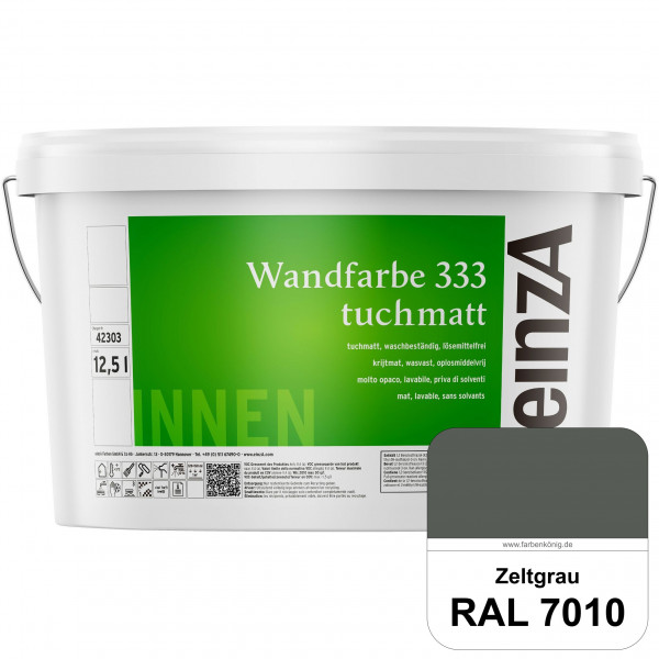 einzA Wandfarbe 333 tuchmatt (RAL 7010 Zeltgrau) Hochdeckende, waschbeständige Wandfarbe
