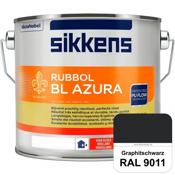 Rubbol BL Azura (RAL 9011 Graphitschwarz) PU-Hochglanzlack (wasserbasiert) innen & außen