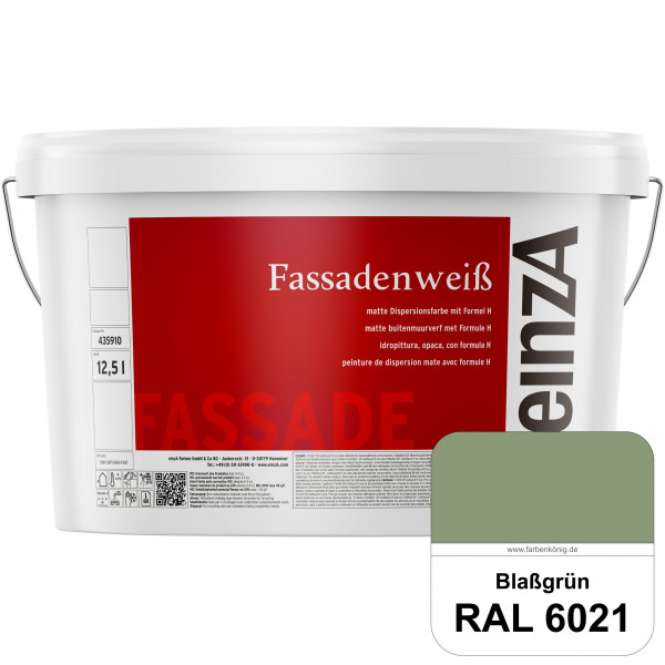 einzA Fassadenweiß (RAL 6021 Blassgrün) Sil-Fassadenfarbe gegen Schmutz & Vergrünung