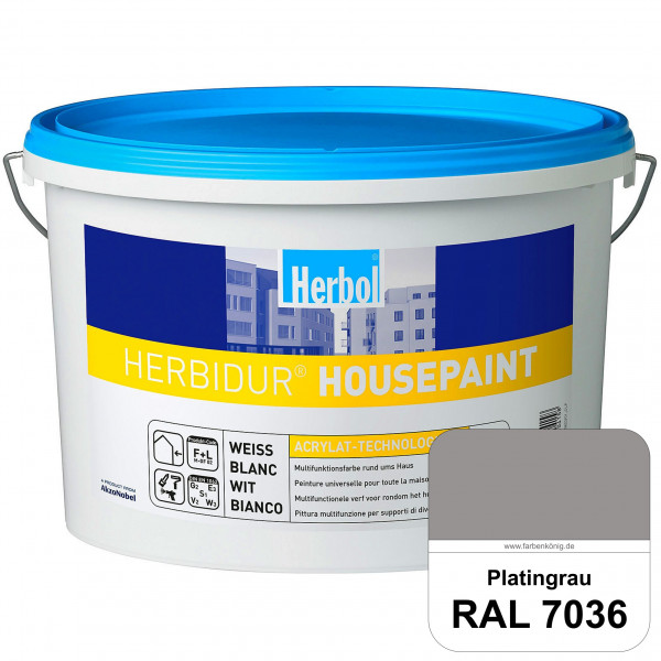 Herbidur Housepaint (RAL 7036 Platingrau) seidenmatte Reinacrylat-Fassadenfarbe