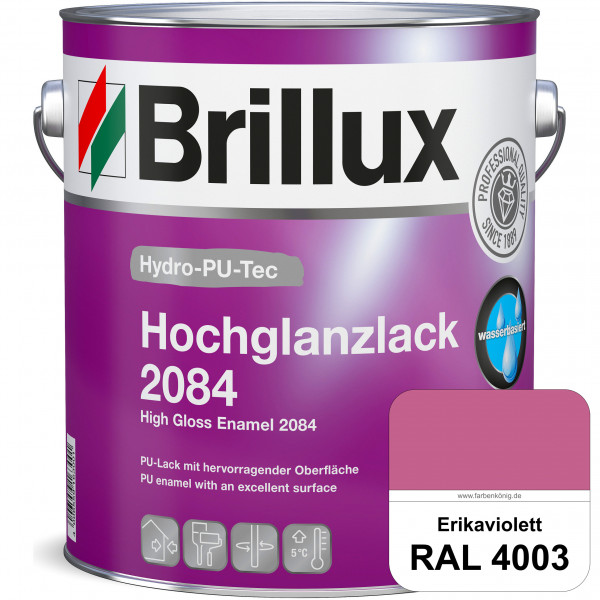 Hydro-PU-Tec Hochglanzlack 2084 (RAL 4003 Erikaviolett) wasserbasierter Hochglanzlack für Holz, Zink