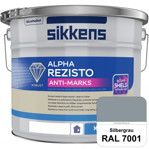 Alpha Rezisto Anti-Marks (RAL 7001 Silbergrau) Extrem widerstandsfähige Innenwandfarbe