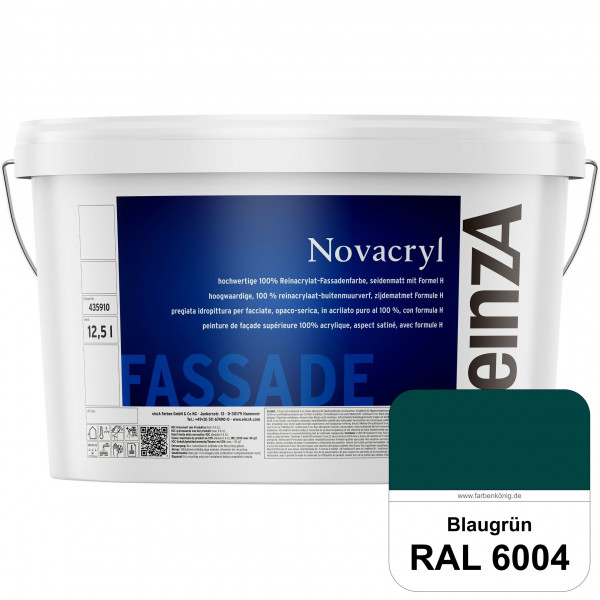einzA Novacryl (RAL 6004 Blaugrün) Reinacrylat-Fassadenfarbe, seidenmatt