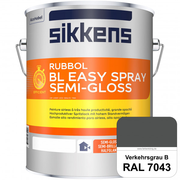 Rubbol BL Easy Spray (RAL 7043 Verkehrsgrau B) Seidenglänzender Airlesslack (außen & innen)