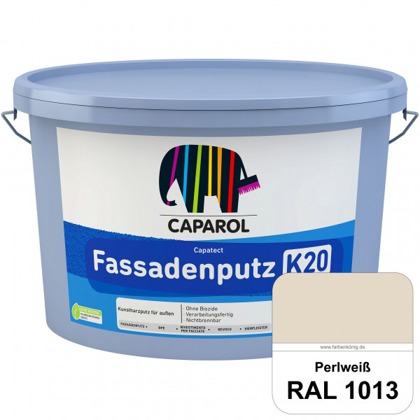 Capatect Fassadenputz K20 (RAL 1013 Perlweiß) Dispersionsgebundener Strukturputz nach DIN EN 15824