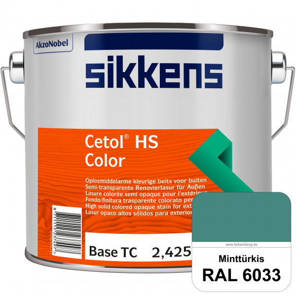 Cetol HS Color (RAL 6033 Minttürkis) Dekorative semi-transparente Lasur (lösemittelhaltig) für außen