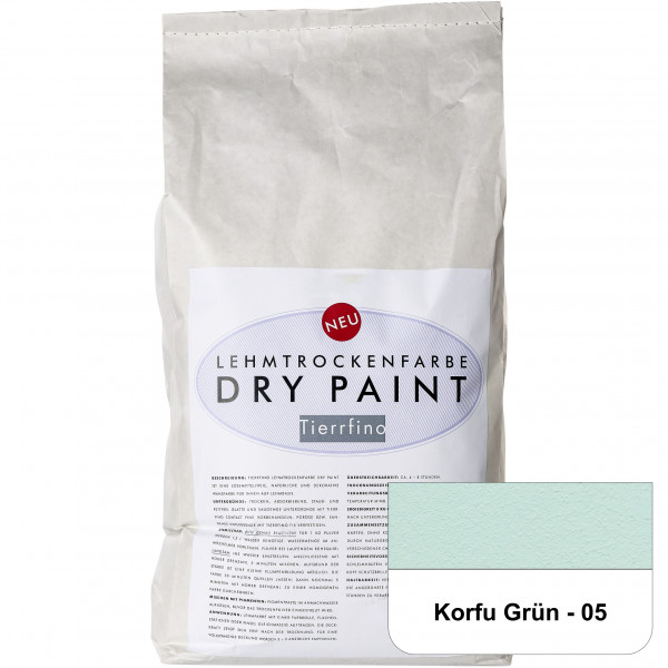 DRY-PAINT Lehmtrockenfarbe - Korfu Grün - 05