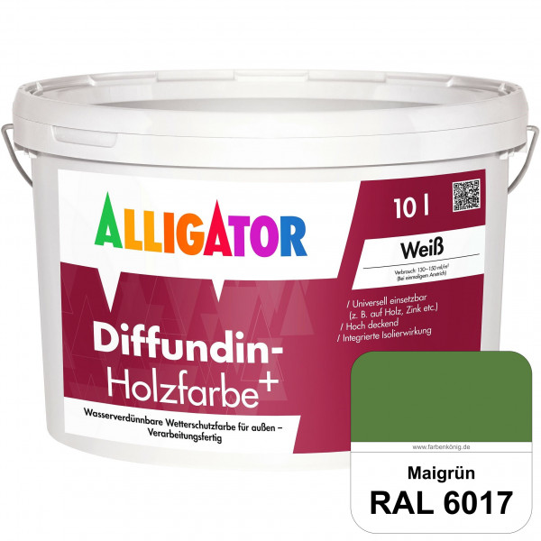 Diffundin-Holzfarbe+ (RAL 6017 Maigrün)