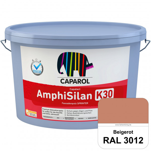 Capatect AmphiSilan Fassadenputz K 30 Winter/SPRINTER (RAL 3012 Beigerot) Verarbeitungsfertiger Sili