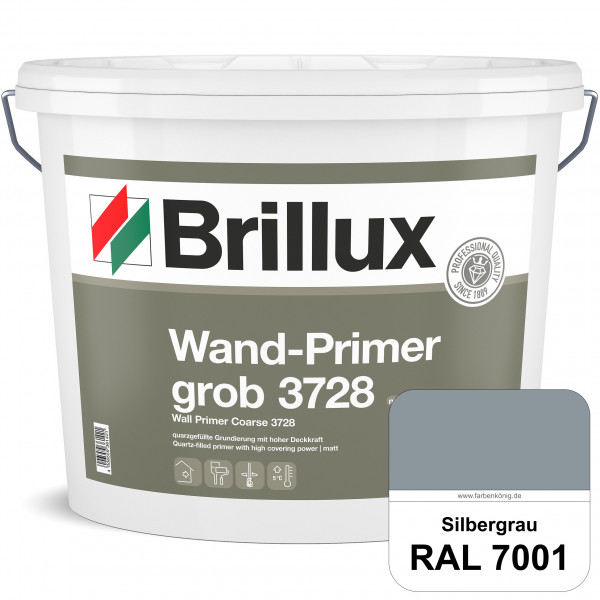 Wand-Primer grob ELF 3728 (RAL 7001 Silbergrau) quarzgefüllte Spezialgrundierfarbe für Gipskarton, G