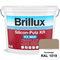 Silicon-Putz KR K3 3650 (RAL 1019 Graubeige) Kratzputz auf Siliconharzbasis für dekorative & wetterb
