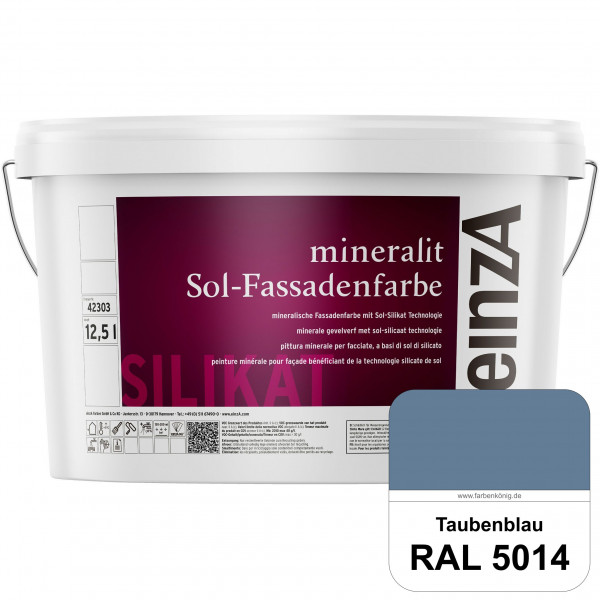 einzA mineralit Sol Fassadenfarbe (RAL 5014 Taubenblau) mineralische Fassadenfarbe mit Sol-Silikat T